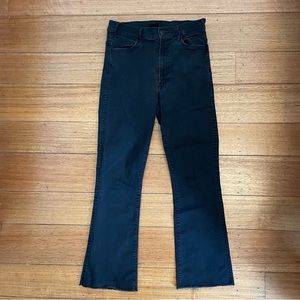 Mother Hustler High Rise Frayed Flare Leg Ankle Jeans